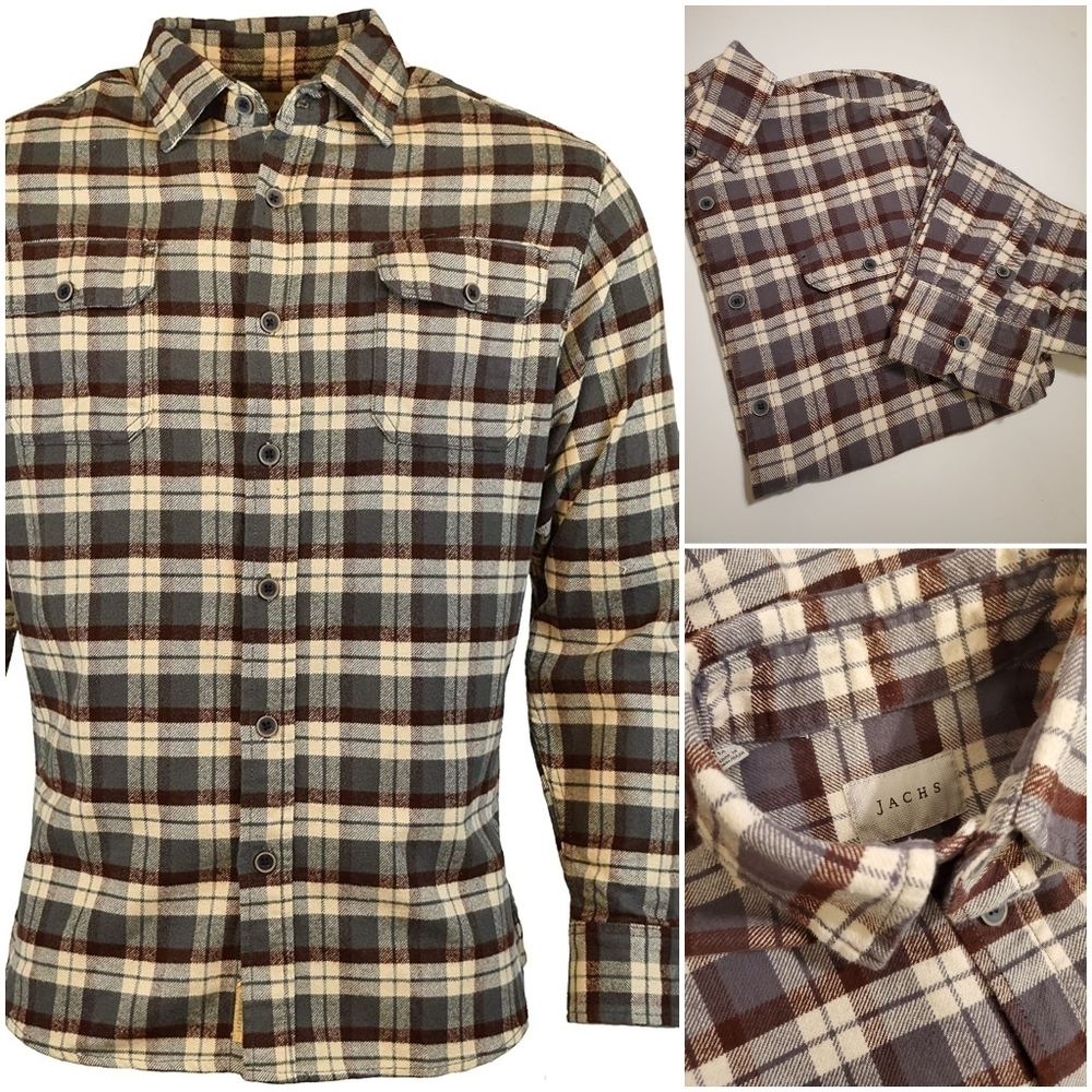 JACHS MFG CO. Mens 100% Cotton Longsleeve Flannel